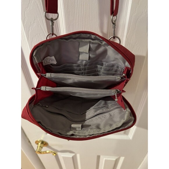Baggallini Messenger Bag Purse Zip Adjustable Crossbody Compartments  Red - Picture 15 of 16
